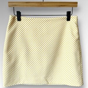 Club Monaco Micro Cream/ Yellow Polka Dot Mini Skirt Sz 2